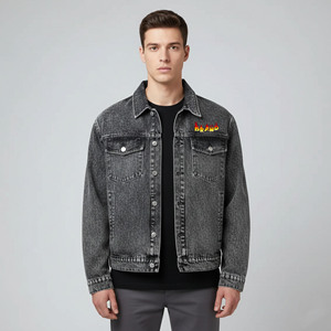 Veste en jean vintage pour homme, personnalisable, hiver, manches longues, épaisse, respirante, coupe-vent, 100% coton - Product Image 4