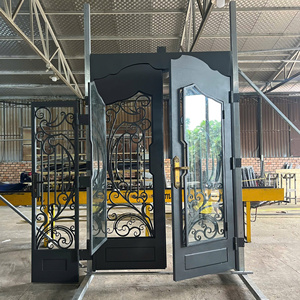 Puerta Decorativa de Hierro Forjado y Puerta de Seguridad de Acero para Villas Modernas y Decoración de Entrada de Casas de Lujo con Acabado Elegante - Product Image 6