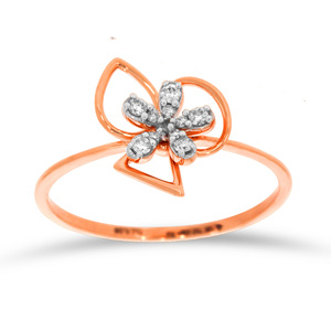 แหวนเพชร A Flower Vision ดีไซน์ดอกไม้ประดับเพชรทองพรีเมียม สำหรับผู้หญิง สวมใส่ได้ทุกวัน - Product Image 1