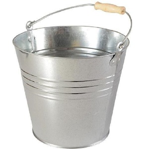 White Enamel <b>Buckets</b> With Wooden Handle 6-10L Durable European Style Storage <b>Bucket</b> Simple Design For Home Garden Use - Product Image 2