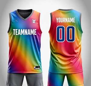 Uniformes de Baloncesto Transpirables de Poliéster 100% con Diseño Personalizado OEM para Mujeres, Hombres y Adultos, Tallas Grandes, Color Personalizado, Conjunto de Camisetas de Equipo Lisas - Product Image 6