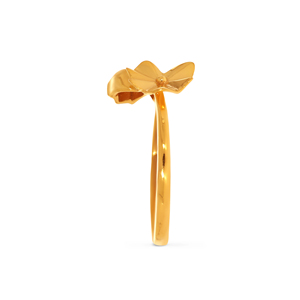 Elegant 18K Gold Plated Flower Leaf Open <b>Adjustable</b> <b>Ring</b> for Women Minimalist Floral Fashion Jewelry Wedding Anniversary Gift - Product Image 4
