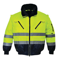 Chaqueta de Alta Visibilidad Unisex para Trabajo de Construcción, con Carcasa Rígida, Impermeable, Reflectante y con Capucha