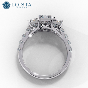 Anillo de Compromiso de Oro Sólido de 14k/18k con Corte Esmeralda Cultivado en Laboratorio, Certificado por IGI, CVD VVS, Joyería Única, Anillo de Bodas - Product Image 3