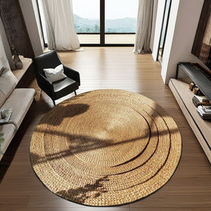 Tapis rond en jacinthe d'eau tissé à la main Dai Ngan Dung, écologique, avec motif floral, style moderne pour la maison - Product Image 2