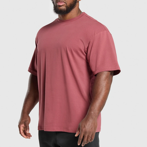T-shirt gris à manches courtes et col rond pour homme, coupe classique, en jersey tricoté 100 % coton, couleur unie, séchage rapide, respirant, 240 g, vierge - Product Image 3