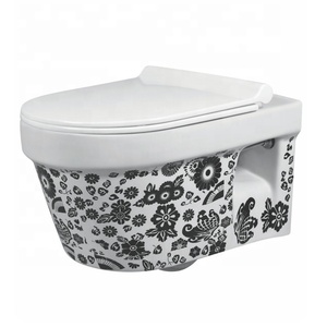 Luxury Designer White&Black Australian Bathroom Ceramic Wall Mounted Toilets Tankless Concealed Cistern Wall Hung Wc Toilet Bowl