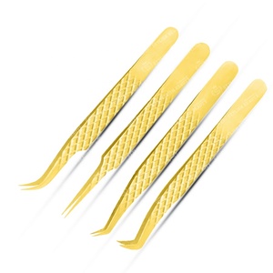 Belles couleurs pour pince à épiler d'extension de cils pince à épiler à trou incurvé droit pour faux cils - Product Image 2