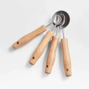Ensemble de tasses à mesurer en cuivre avec poignées en bois, lavage à la main uniquement, outils de mesure - Product Image 5