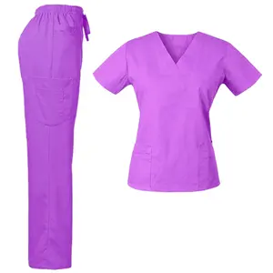 최고의 품질 의사와 간호사 여성 간호 유니폼 세트 의료 스크럽 병원 유니폼