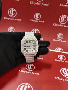 Fully Iced VVS Moissanite Diamond Studded Hip Hop Bling Bust <b>Automatic</b> Mechanical <b>Wristwatch</b> for Men Women Branded Glass Dial - Product Image 6