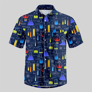 Camisa de Hombre con Estampado 3D de Símbolos Matemáticos y Placa de Circuito, Manga Corta, Cuello Solapa, Estilo Casual y Holgado para Verano - Product Image 5