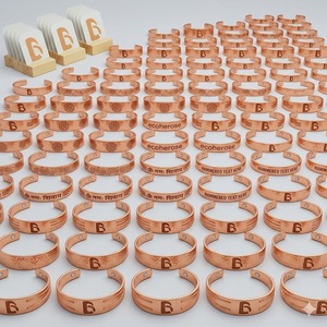 Wholesale Bela Artisan Women's 99% Pure Copper Gold Plated Open Cuff <b>Bracelet</b> Adjustable Wrap <b>Bangle</b> Geometric Floral Pattern - Product Image 1