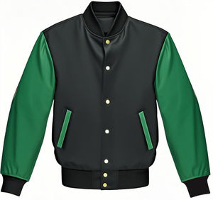 Vestes varsity tendance hiver, nouvelles, élégantes, de haute qualité, en cuir véritable, avec broderie personnalisée pour hommes - Product Image 3