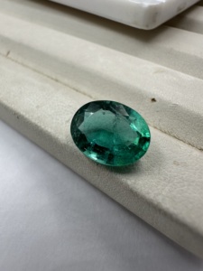 Natural Zambian Emerald Oval Cut 3.80 carats <b>Clean</b> Clarity <b>Green</b> Loose Gemstone For Jewelry Making - Product Image 1