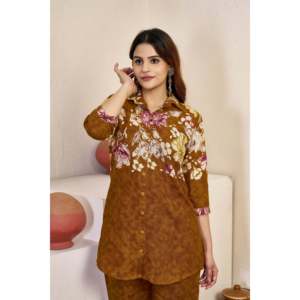 Ensemble coordonné deux pièces en coton imprimé pour femmes, design personnalisé, tenue assortie - Product Image 5