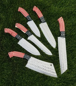 Juego de Cuchillos de Chef Hechos a Mano, 5 Piezas, Edición Especial Día de la Independencia, Mango con Bandera de EE. UU., Hoja de Acero Inoxidable para Uso en la Cocina, Regalo para el Día de la Madre - Product Image 4