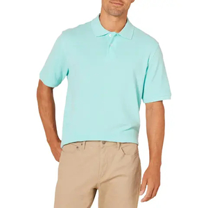 Camiseta Polo de Manga Corta para Hombre, Verano, al por Mayor, Transpirable, Informal, de Poliéster y Algodón, Tejida, Estampada, Tallas Grandes, Lisa - Product Image 1