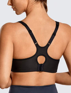 Women's <b>Blue</b> Sports <b>Bra</b> Scoop Neck Medium Support Yoga Wear - Product Image 4