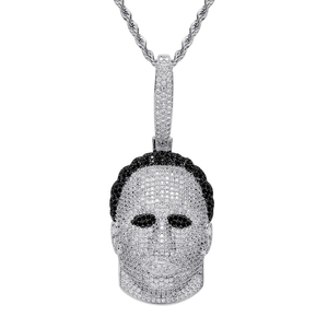 Skull Face Moissanite Pendant Necklace 925 Silver <b>Iced</b> <b>Out</b> Hip Hop <b>Chain</b> Luxury Statement Jewelry Gift For Men Women - Product Image 4