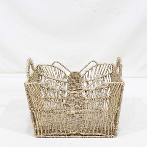 Eco Friendly Seagrass <b>Storage</b> <b>Basket</b> Butterfly Shape <b>Toy</b> Organizer Laundry <b>Basket</b> Nesting - Product Image 2