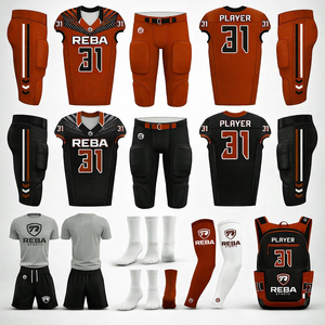 Reba Sports Elite American Football Uniform Kit Custom Sublimated Breathable Short Sleeve Jersey Pants <b>Socks</b> Full Team Gear Set - Product Image 4