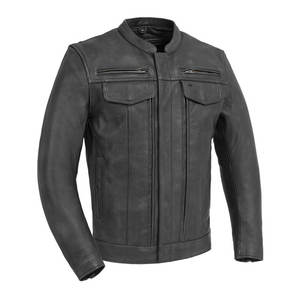 Veste de moto en cuir au design classique, prix de gros d'usine, veste de motard pour homme de haute qualité - Product Image 1