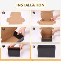 Boîtes d'expédition en carton ondulé kraft recyclable noir 9x6x2 pouces, emballage durable en carton pour envoi postal avec fermeture magnétique pour petits colis