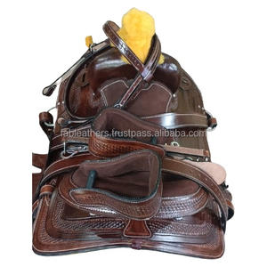 Adult Western Handmade Genuine Leather Western Pleasure Trail Riding <b>Saddle</b> for Racing and Riding in American Cowboy Style - Product Image 1