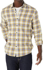 Custom Logo <b>Mens</b> Long Sleeve Solid Color Flannel <b>Shirt</b> Corduroy Inner Collar Trim Heavyweight Cotton Work <b>Shirts</b> for Orange ODM - Product Image 3