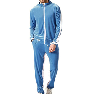 Custom Winter Plus Size Men's Solid Eco-Friendly <b>Velvet</b> Sweatsuit <b>Tracksuit</b> with Zipper Fly Windproof & Breathable - Product Image 2