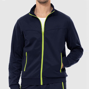 Men's Navy Blue Tracksuit Set Full Zip Casual Jacket with Side Pockets Matching <b>Pants</b> Quick Dry Breathable Fleece Winter Wear - Product Image 3
