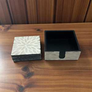 Classic Mop <b>Coaster</b> <b>Set</b> with Holder Handmade Eco-Friendly Table Decor - Product Image 5