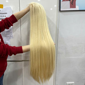 วิกผมตรงแบบผูกเชือกด้านหน้า สีบลอนด์ ผมแท้เวียดนาม 100% จากผู้ผลิตยอดนิยม - Product Image 6