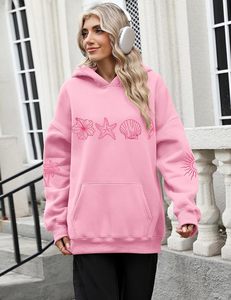 Sweat-shirts à capuche pour femmes, sweat-shirt surdimensionné à capuche, manches longues, décontracté, en polaire, pull avec poche - Product Image 3