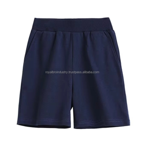 Shorts amples pour hommes en coton 100% écologique, style basique uni, 220g, taille haute, anti-plis, respirant, avec logo frontal, style streetwear - Product Image 2