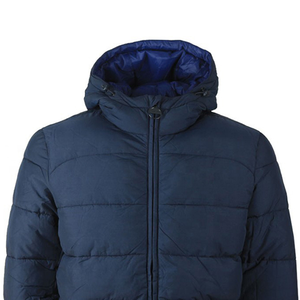 Custom <b>Men</b> Puffer Jackets Soft Comfortable Canvas High Street Style Hooded with Front Logo Sublimation Puffer Coat - Product Image 3