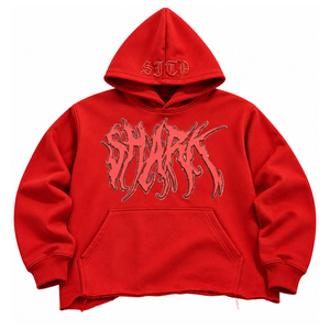 Best Product Red Rhinestone Graphic <b>Hoodie</b> Men Women <b>Gothic</b> Letter Print Hooded Oversized Heavyweight Sweatshirt - Product Image 2