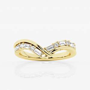 แหวนทองคำประดับเพชรทรงบาแกตต์แบบ Eternity Band ดีไซน์ช่องฝังเพชร สำหรับผู้หญิง เครื่องประดับโรแมนติกชั้นดี - Product Image 3