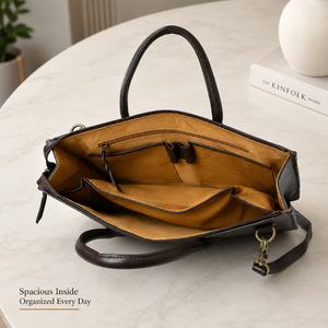 Sac fourre-tout en cuir de vachette à poils, fait main, avec poignées structurées et bandoulière amovible pour femme, idéal pour le bureau, les voyages et l'usage quotidien - Product Image 3