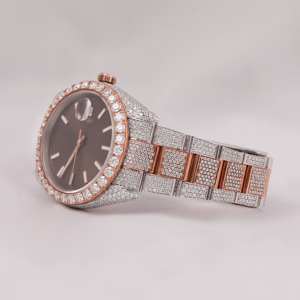 Reloj de Pulsera de Acero Inoxidable para Mujer de Alta Calidad, Estilo Hip Hop, Esfera Redonda de 36 mm, Esfera Analógica, Claridad VVS, Diamante Moissanita, Lujo - Product Image 2