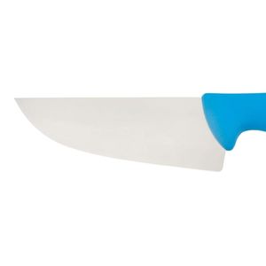 Cuchillos de Carnicería con Mango Azul y Hoja Plateada Ancha y Curva, con Protector de Dedos Cómodo para Cortar Carne y Uso en la Cocina - Product Image 5