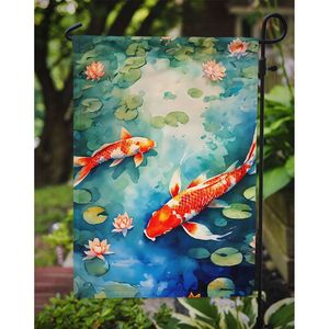 Drapeau de jardin multicolore Koi Fish Décoratif Drapeau de cour Bannière pour patio Illustration pour parterres de fleurs et boîtes aux lettres Taille jardin - Product Image 3