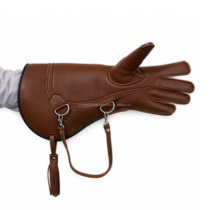 Wholesale Falconry <b>Gloves</b> Premium PU Waterproof Hawk Handling Wrist Length Protective Raptor Custom Logo Sports <b>Gloves</b> - Product Image 2