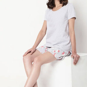 Ensemble chemise boutonnée et short pour femme, manches courtes, tenue de vacances estivale, ensemble deux pièces assorti, vente en gros personnalisée - Product Image 3