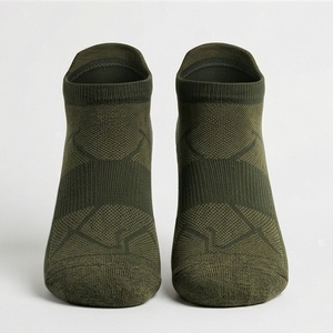 Ankle <b>Socks</b> Geometric Pattern Olive Green Breathable <b>Running</b> <b>Socks</b> for Adults Summer Thin Knitted Polyester Spandex - Product Image 1