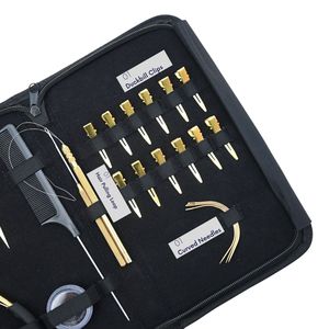 Kit Profesional de Extensiones de Cabello: Alicates de Crimpado, Gancho de Bucle, Agujas Curvas, Pinzas de Sección, Mini Tijeras, Peine de Cola, Pinzas de Pico de Pato - Product Image 4
