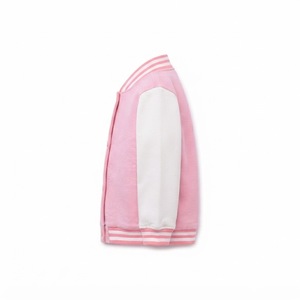 Veste universitaire rose RELEVO unisexe, style preppy, en polaire, boutonnée, coupe classique, pour le printemps - Product Image 5