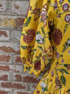 เดรสแมกซี่พิมพ์ลายดอกไม้แบบลำลองสำหรับฤดูร้อนเดรสผ้าคอตตอนอินเดียทนทานและเป็นมิตรกับสิ่งแวดล้อม - Product Image 3