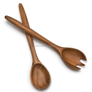 Utensilios para Ensalada de Madera de Acacia, Juego de Servidores de Ensalada con Mango Largo, Ecológicos, Gran Venta - Product Image 5